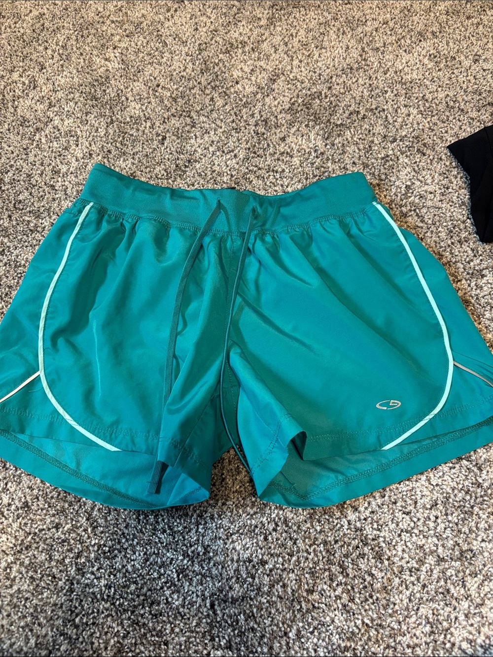 Women Teal Athletic Running Shorts with Inner Liner